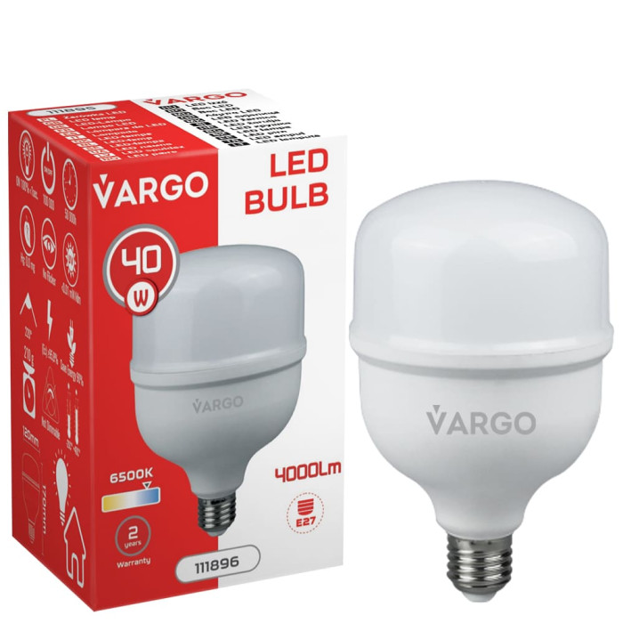 Світлодіодна лампа VARGO 40W 6500K E27 220V 50Hz V-111896